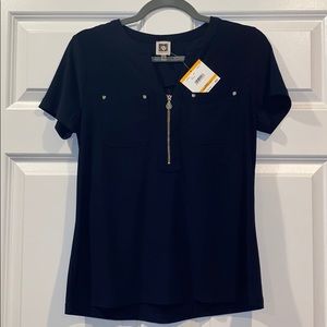 Navy Blue Anne Klein Business Top (NWT)